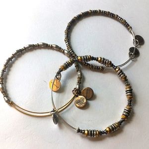 Alex and Ani beaded set of three bracelets